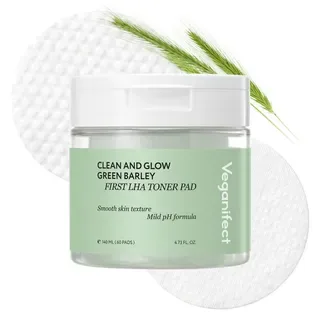 Veganifect - Veganifect Clean And Glow Green Barley First LHA Toner Pad 60 pads