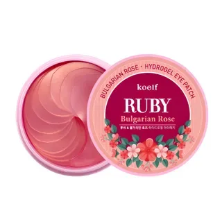 PETITFEE - Parche de ojos de rubí koelf y rosa búlgara Koelf Ruby & Bulgarian Rose Eye Patch 60 uds.